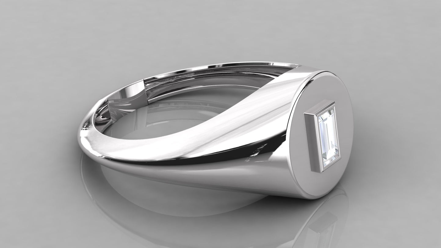Baguette Signet Diamond Ring