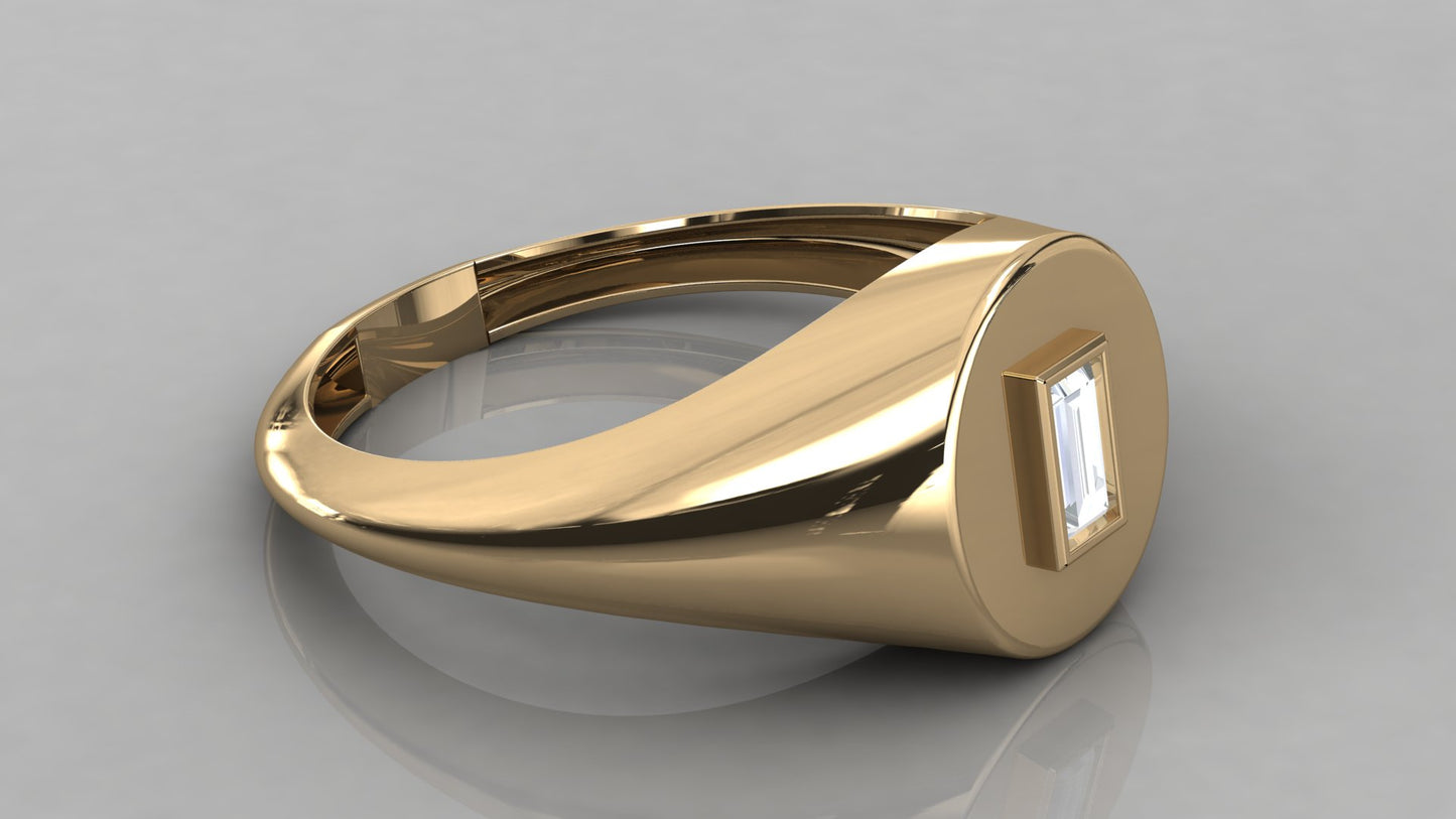 Baguette Signet Diamond Ring