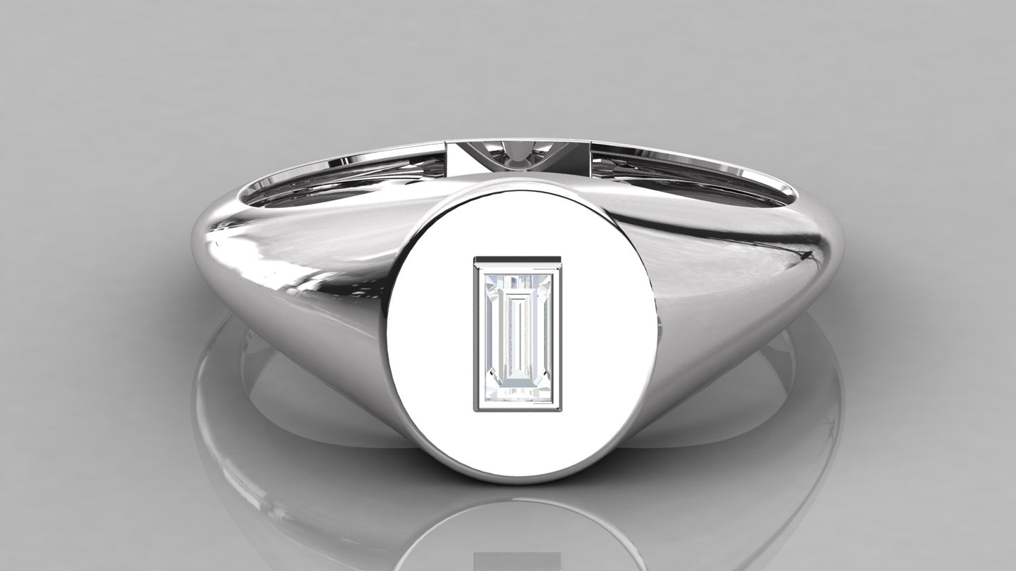 Baguette Signet Diamond Ring