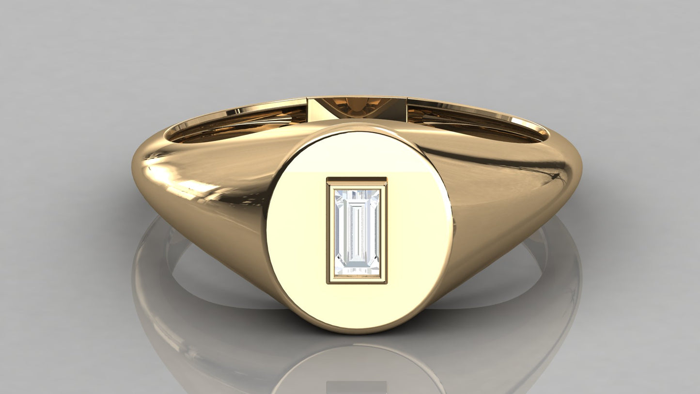 Baguette Signet Diamond Ring