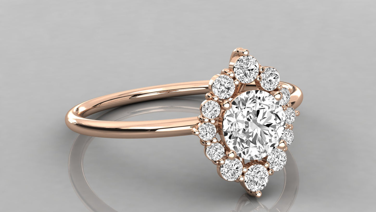 Round Halo Diamond Ring
