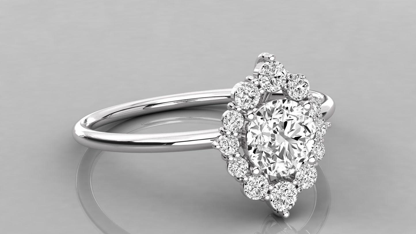 Round Halo Diamond Ring