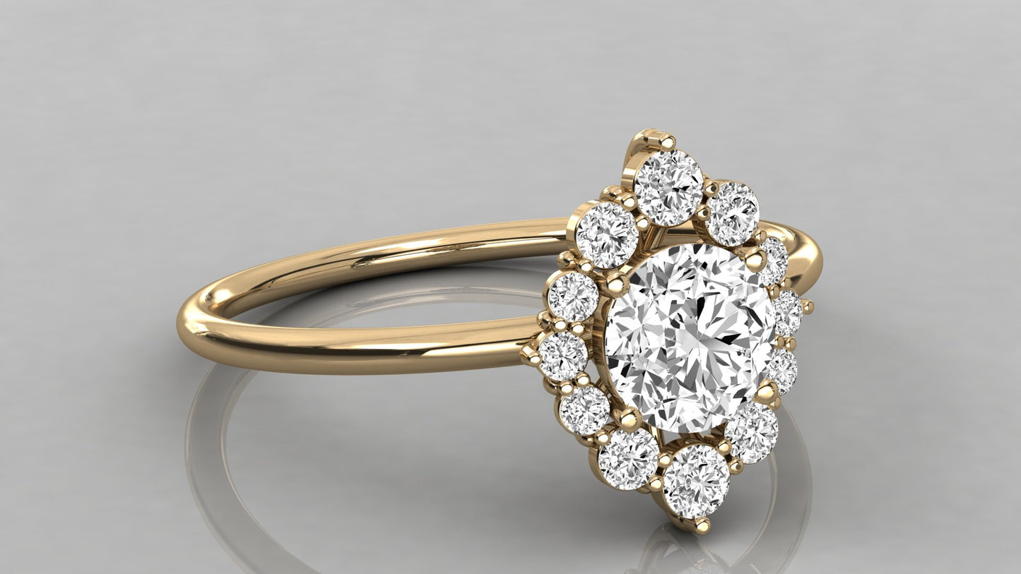 Round Halo Diamond Ring