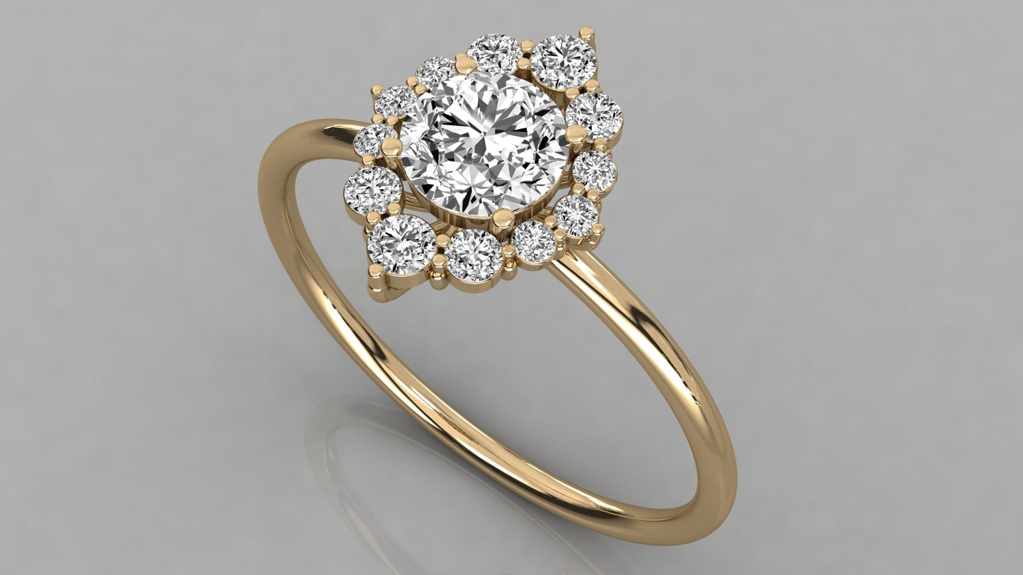 Round Halo Diamond Ring