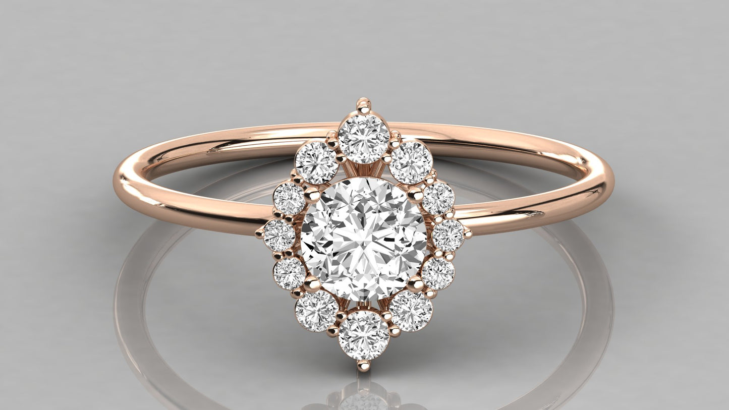 Round Halo Diamond Ring