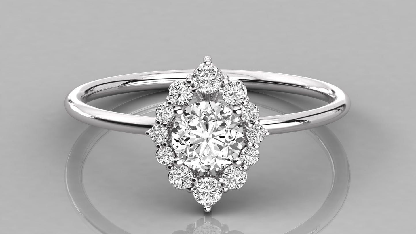 Round Halo Diamond Ring