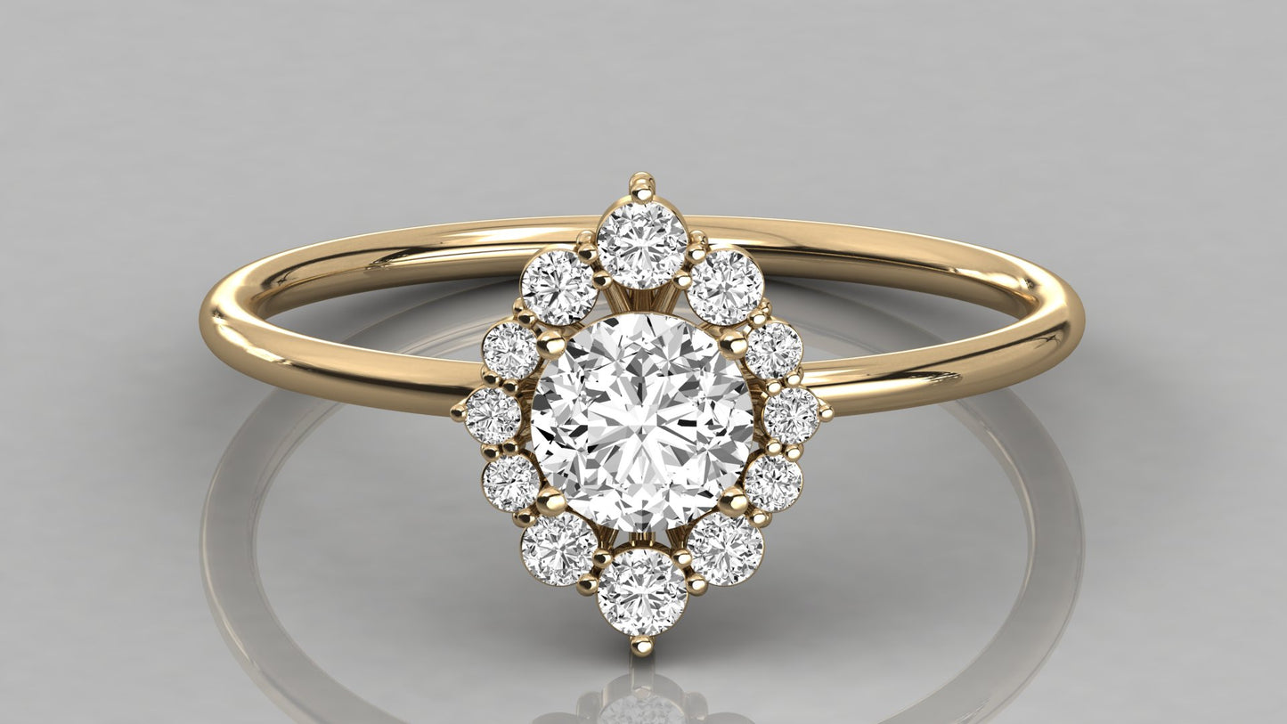 Round Halo Diamond Ring