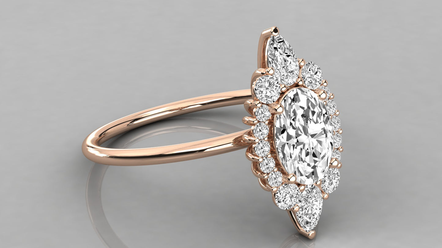 Oval Halo Diamond Ring