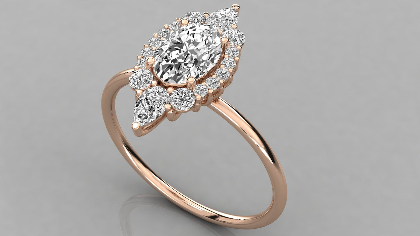 Oval Halo Diamond Ring