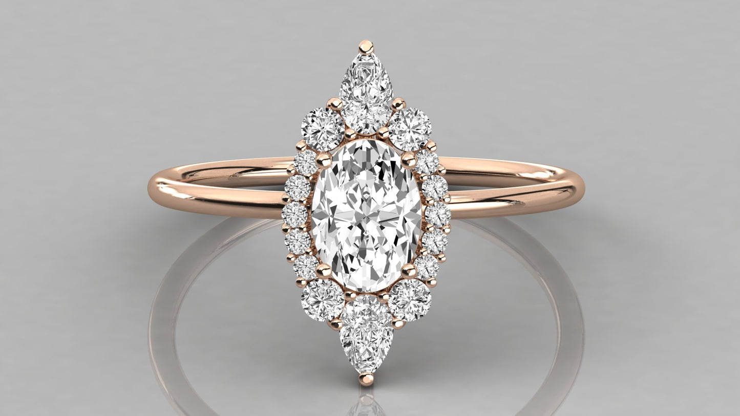 Oval Halo Diamond Ring