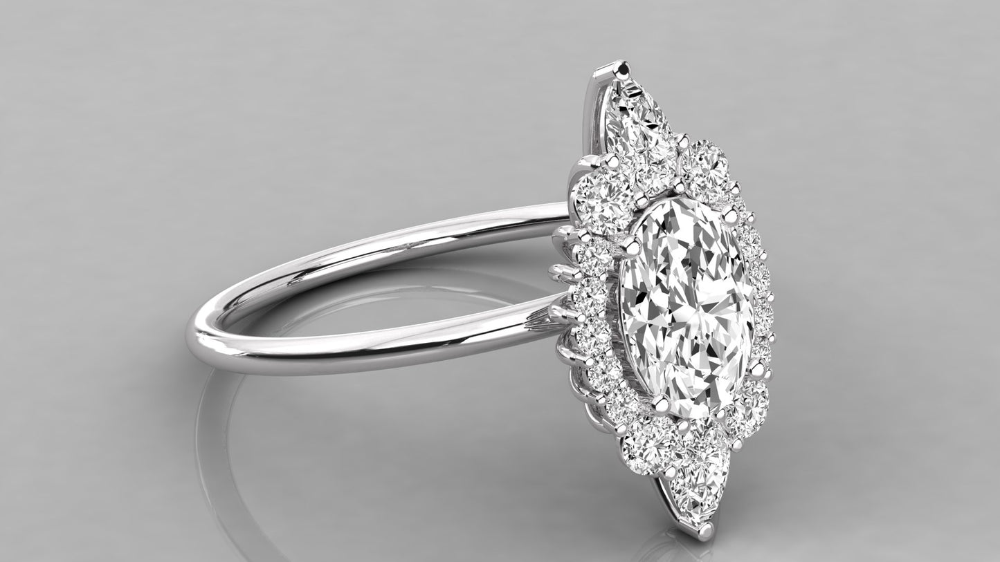 Oval Halo Diamond Ring