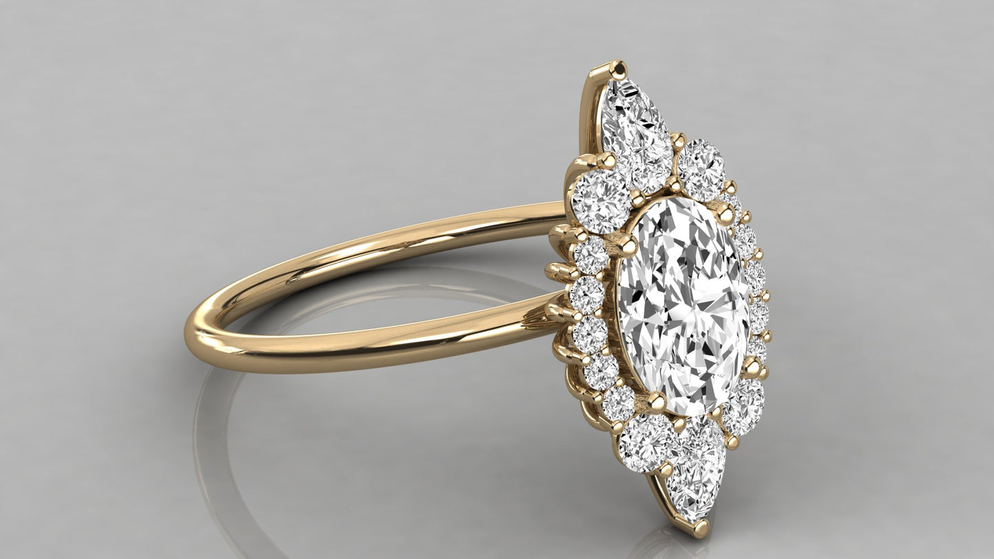 Oval Halo Diamond Ring