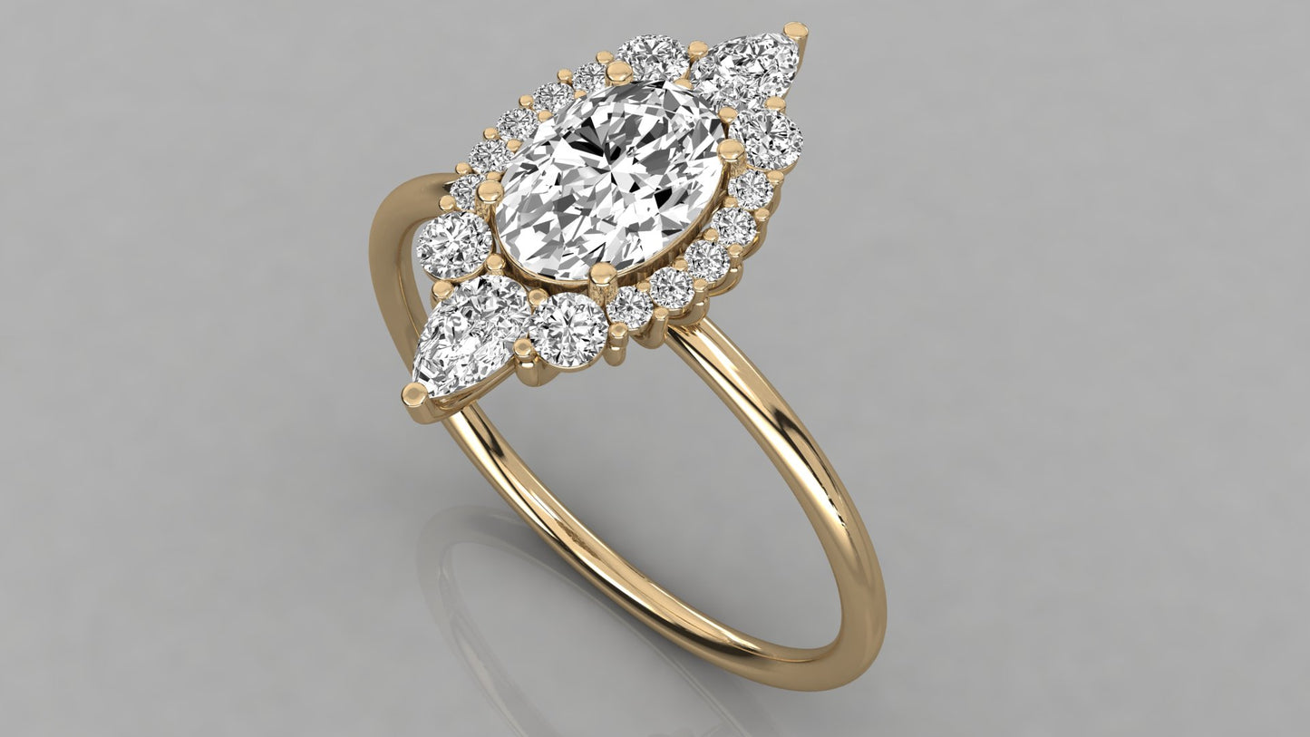 Oval Halo Diamond Ring