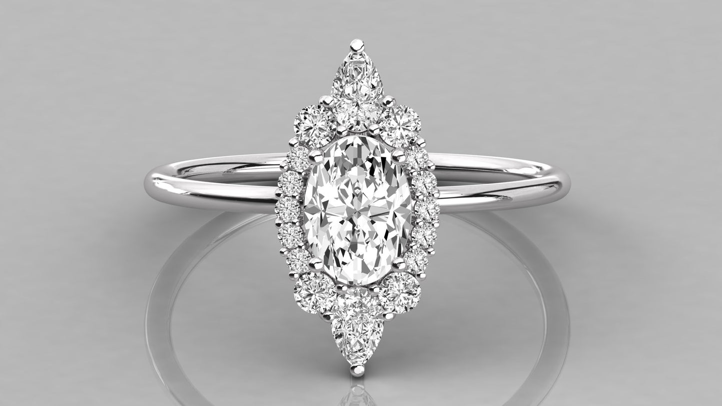 Oval Halo Diamond Ring