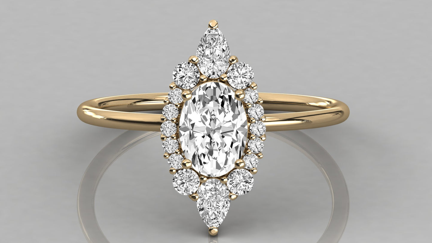 Oval Halo Diamond Ring