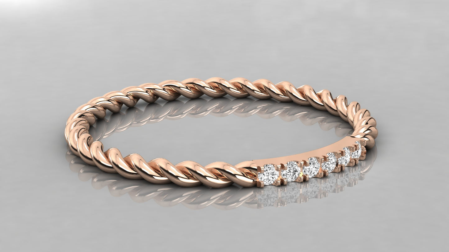 Rope Diamond Ring
