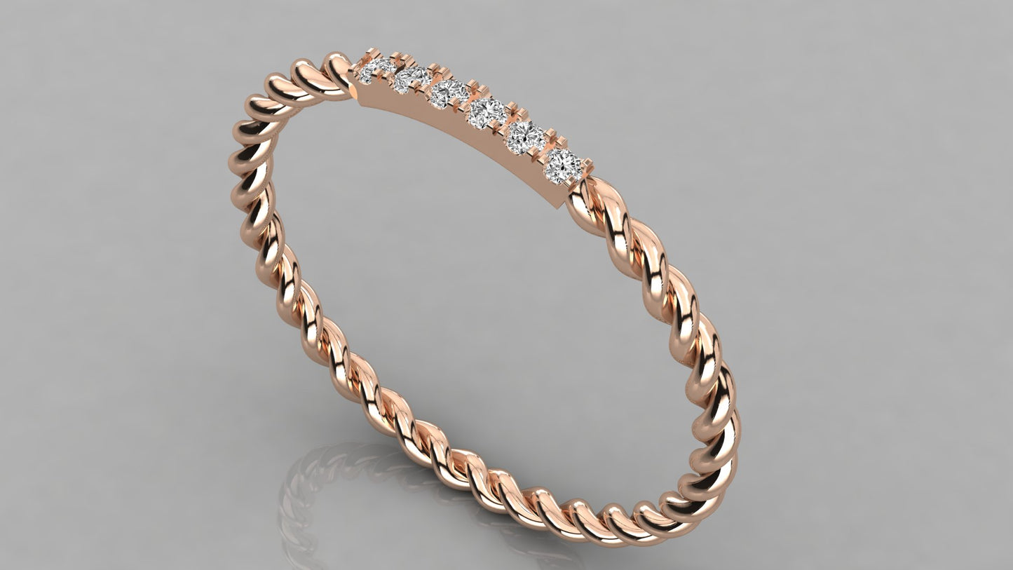 Rope Diamond Ring