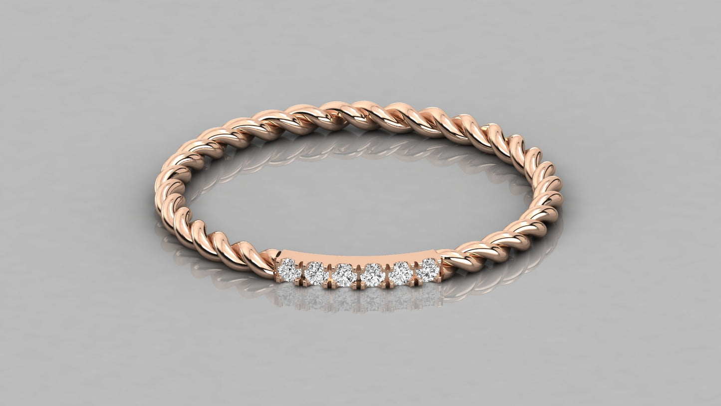 Rope Diamond Ring