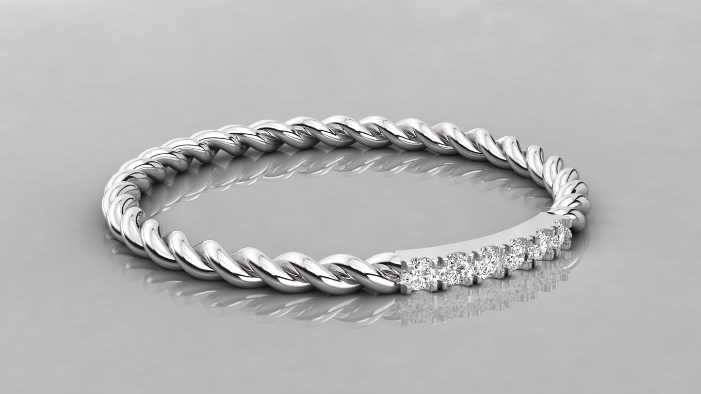 Rope Diamond Ring