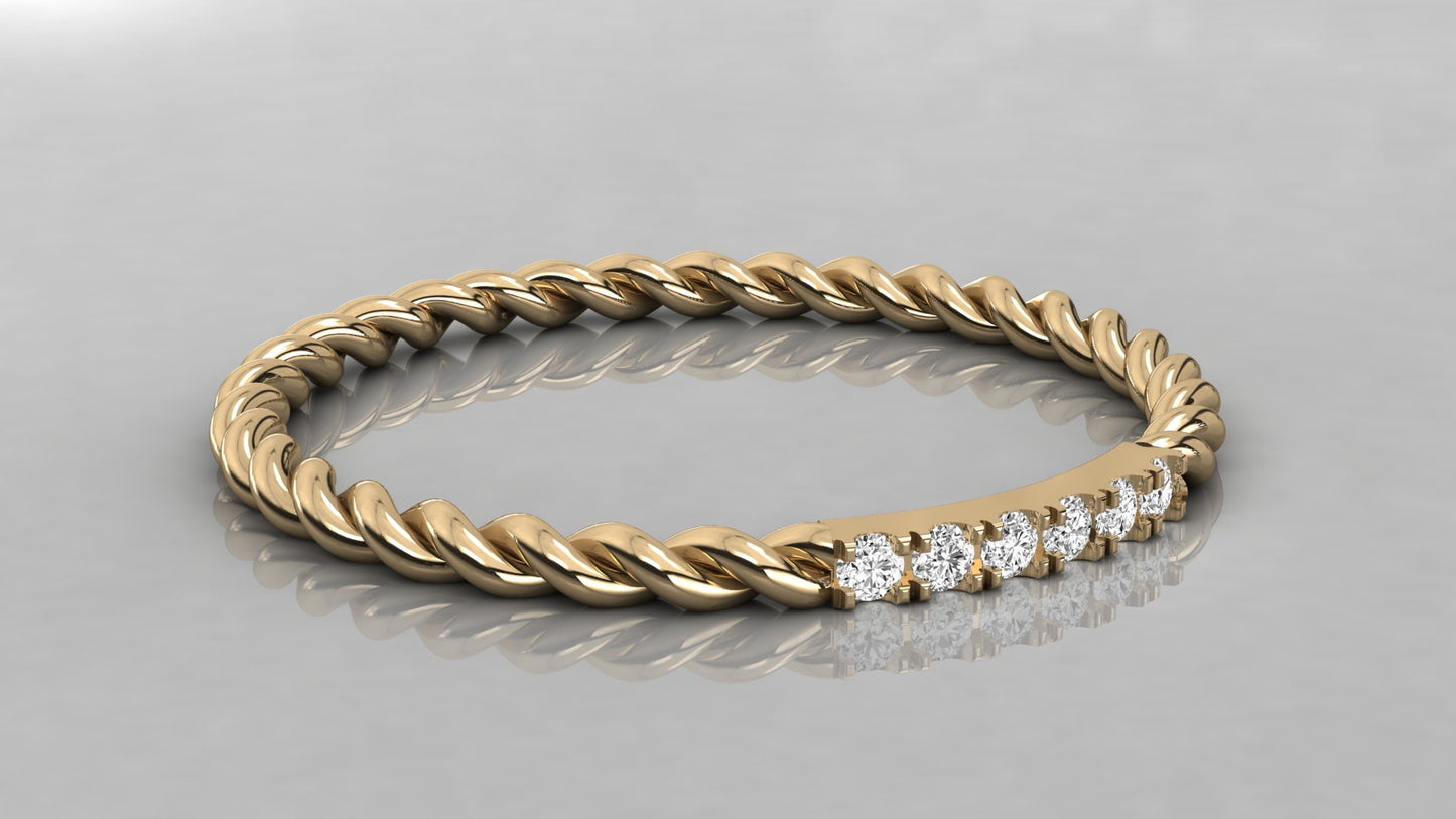 Rope Diamond Ring