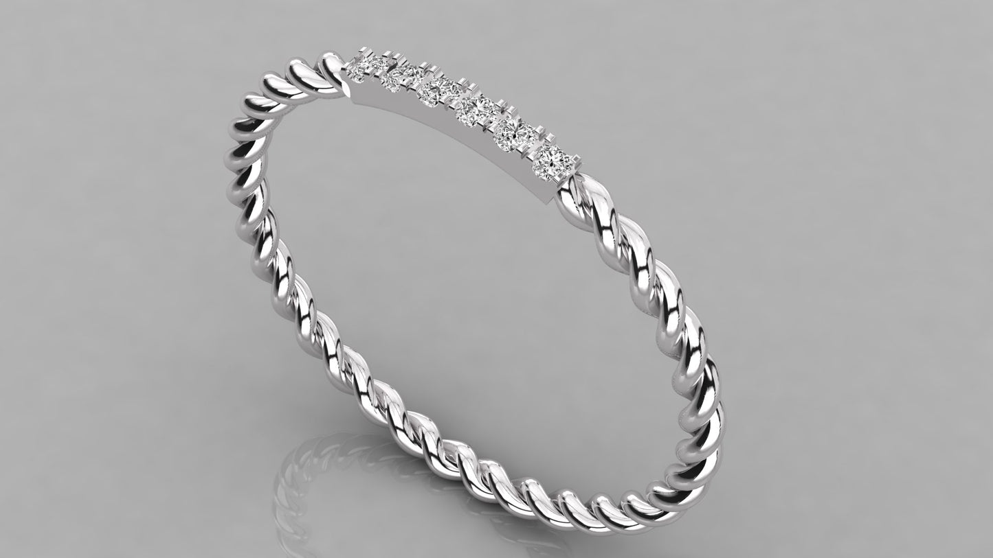 Rope Diamond Ring