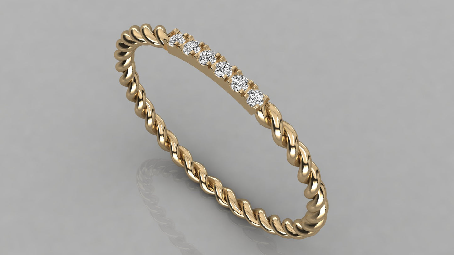 Rope Diamond Ring