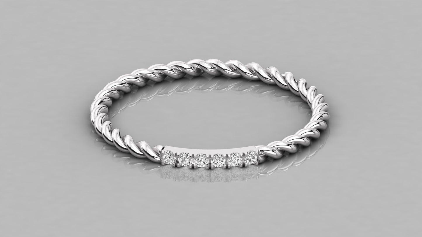 Rope Diamond Ring