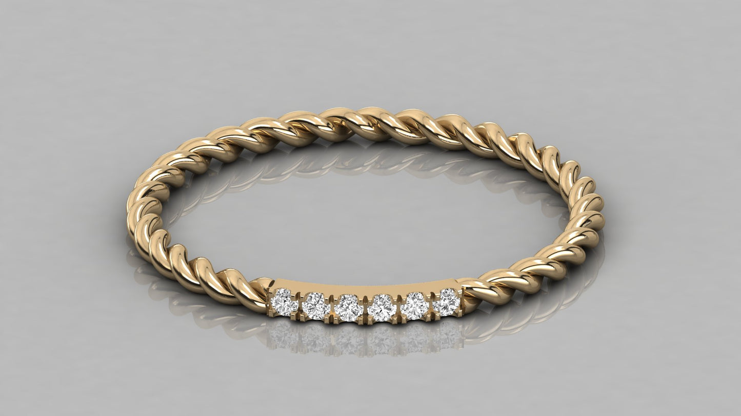 Rope Diamond Ring