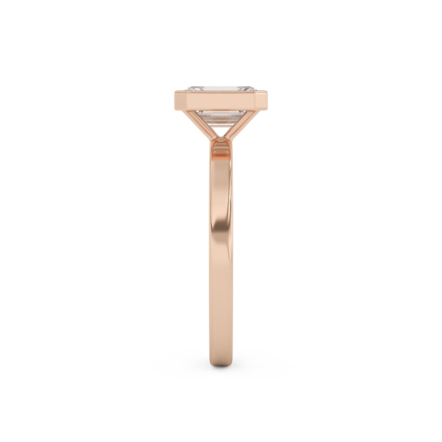 1.0ct 1ct emerald cut diamond rose gold wedding engagement ring MICAH JAKOB