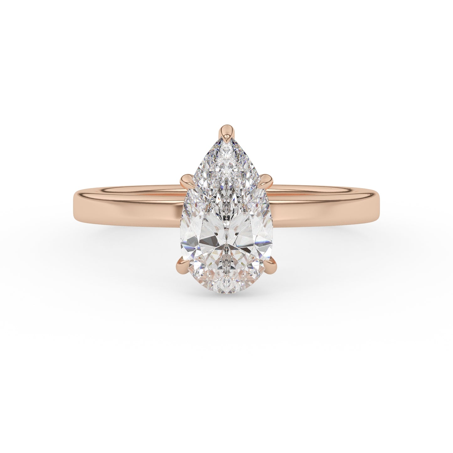 1.5ct pear shape diamond wedding engagement ring rose gold hidden halo lab diamond