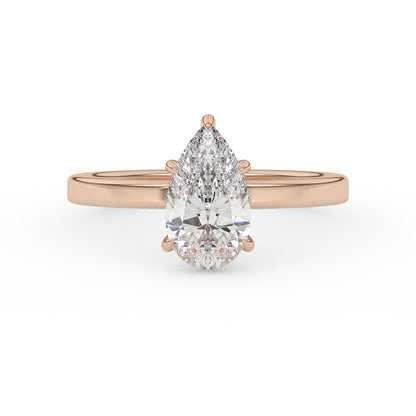 1.5ct pear shape diamond wedding engagement ring rose gold hidden halo lab diamond
