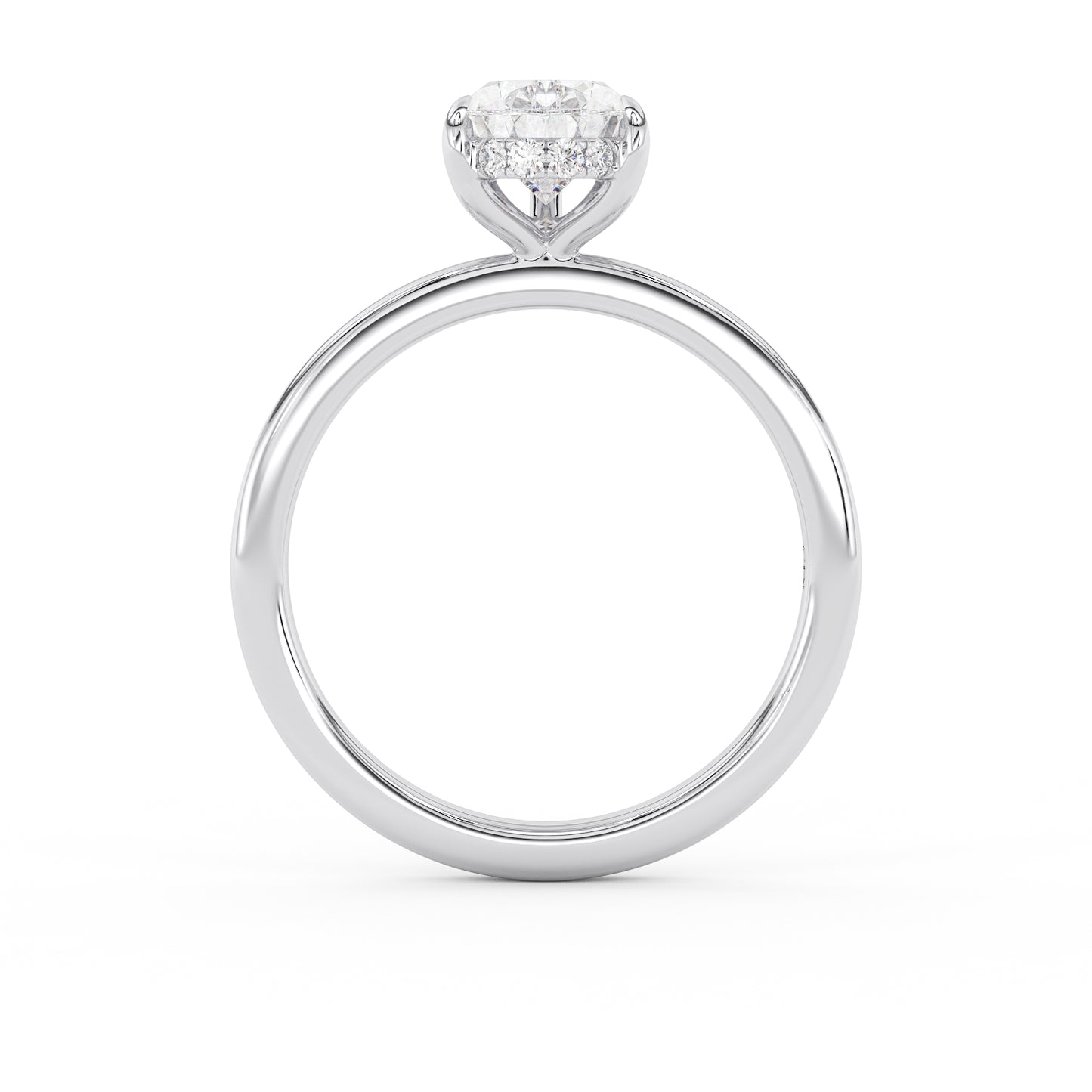 1.5ct pear shape diamond wedding engagement ring white gold hidden halo lab diamond