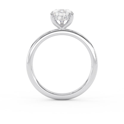1.5ct pear shape diamond wedding engagement ring white gold hidden halo lab diamond