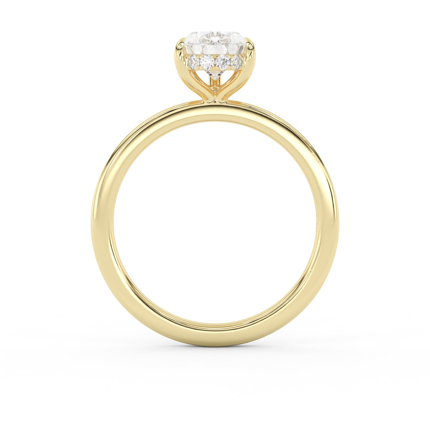 1.5ct pear shape diamond wedding engagement ring yellow gold hidden halo lab diamond
