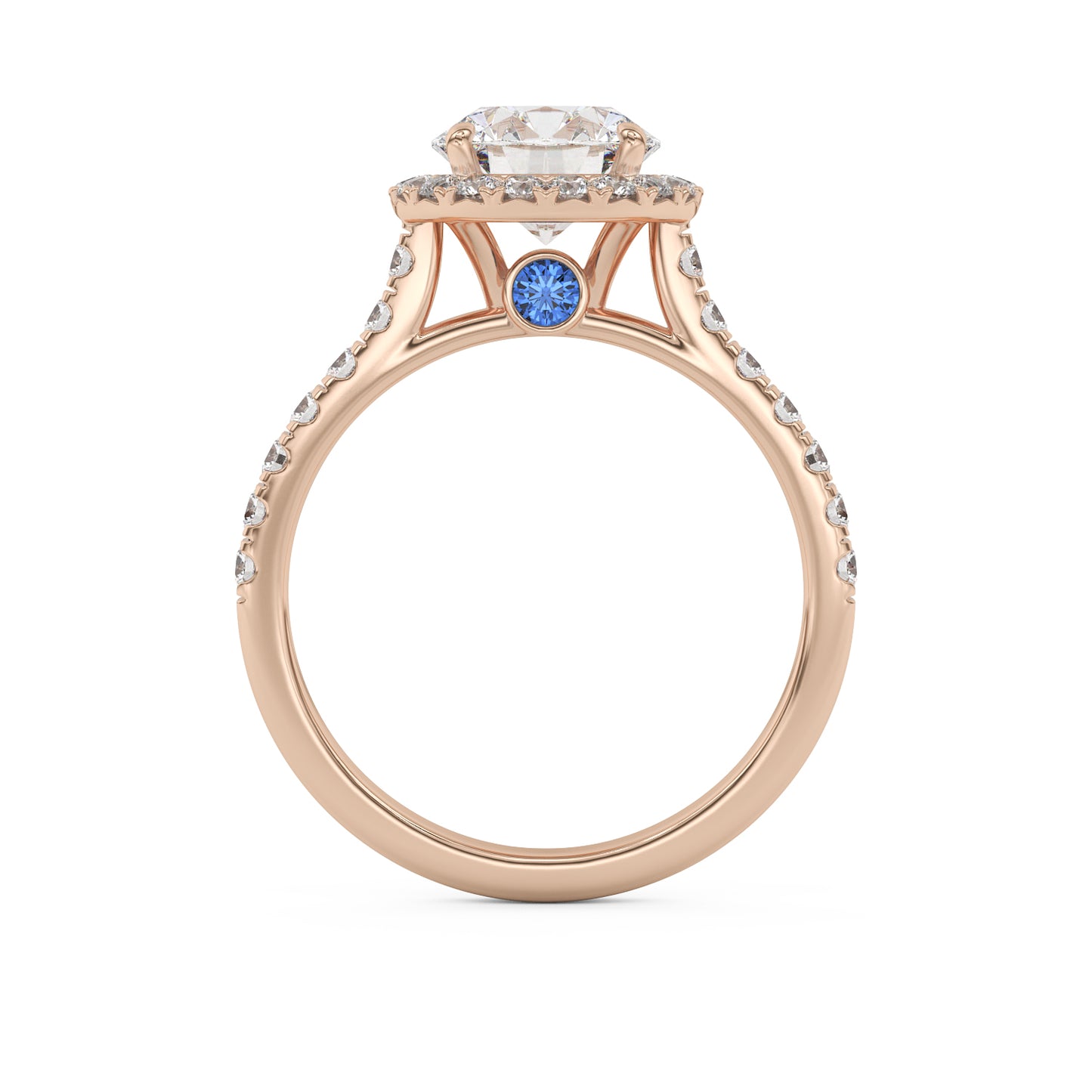 1.8ct halo round diamond rose gold wedding engagement ring MICAH JAKOB