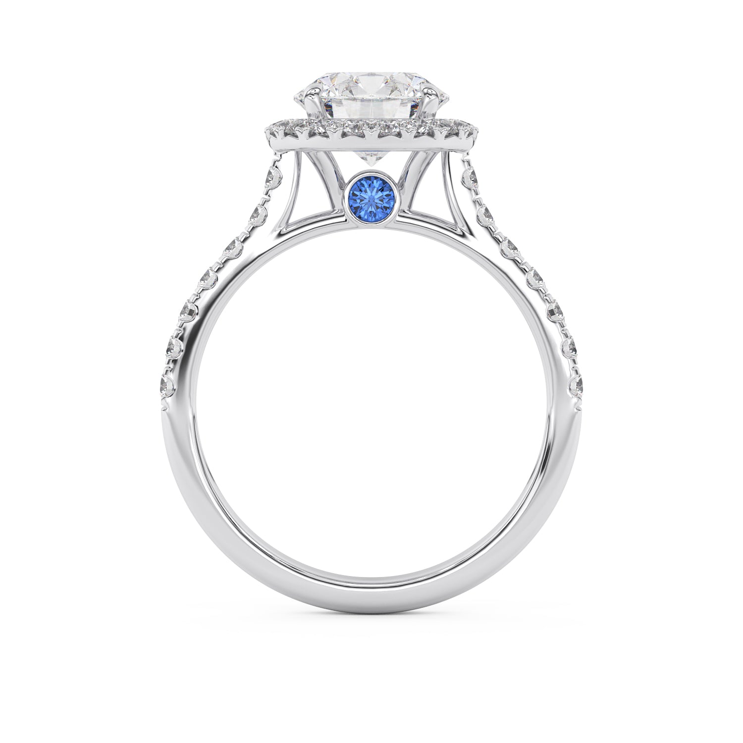 1.8ct halo round diamond white gold wedding engagement ring MICAH JAKOB