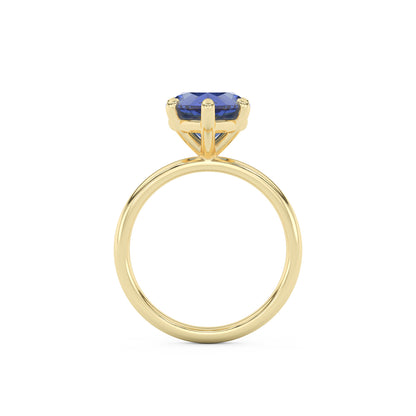 2.5ct pear diamond pear sapphire blue yellow gold wedding engagement ring MICAH JAKOB