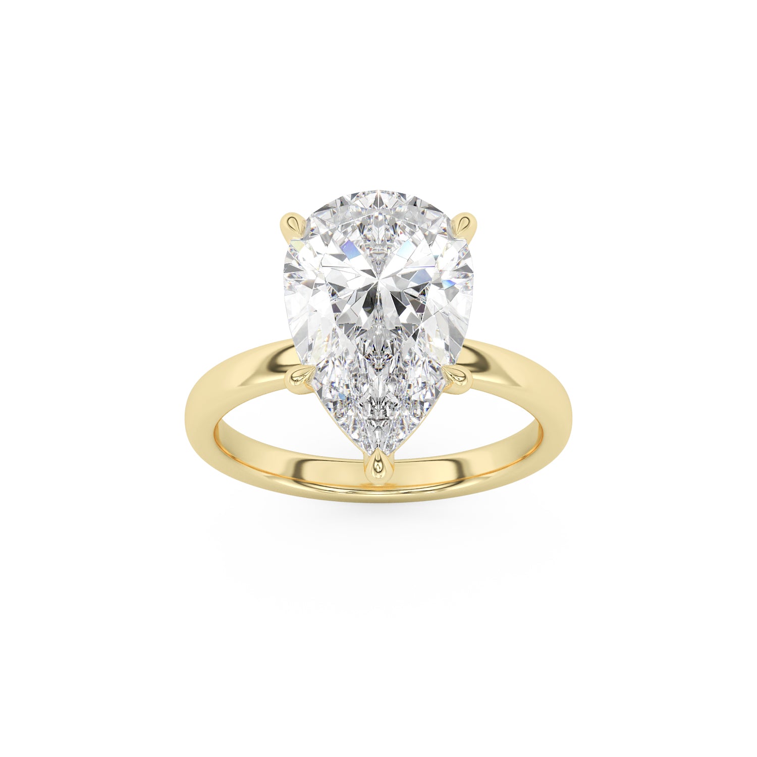 2.5ct pear diamond yellow gold wedding engagement ring MICAH JAKOB