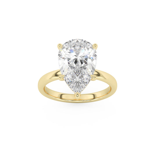 2.5ct pear diamond yellow gold wedding engagement ring MICAH JAKOB