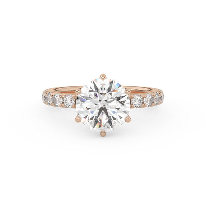 2ct 2.0ct round diamond rose gold tulip flower wedding engagement ring