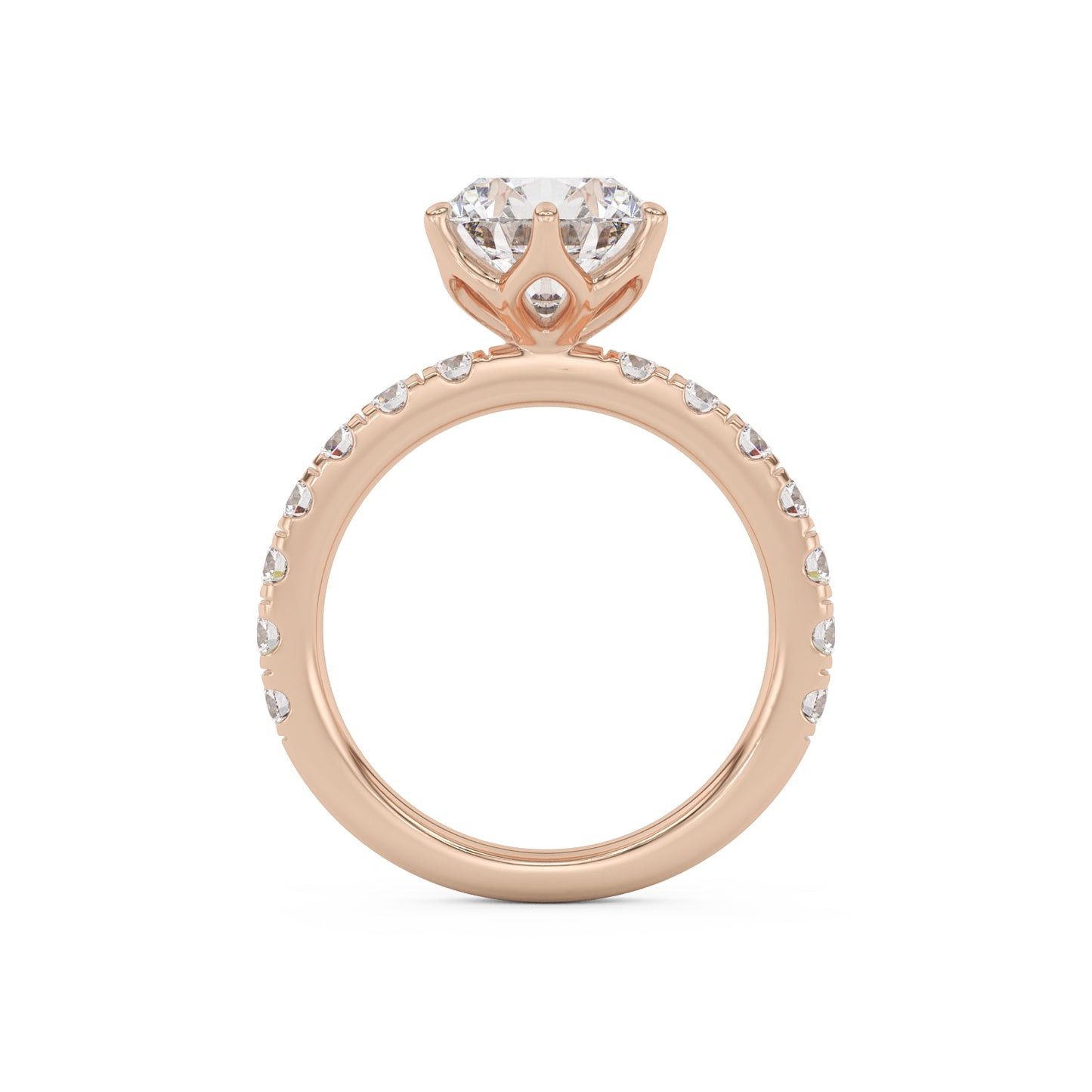 2ct 2.0ct round diamond rose gold tulip flower wedding engagement ring