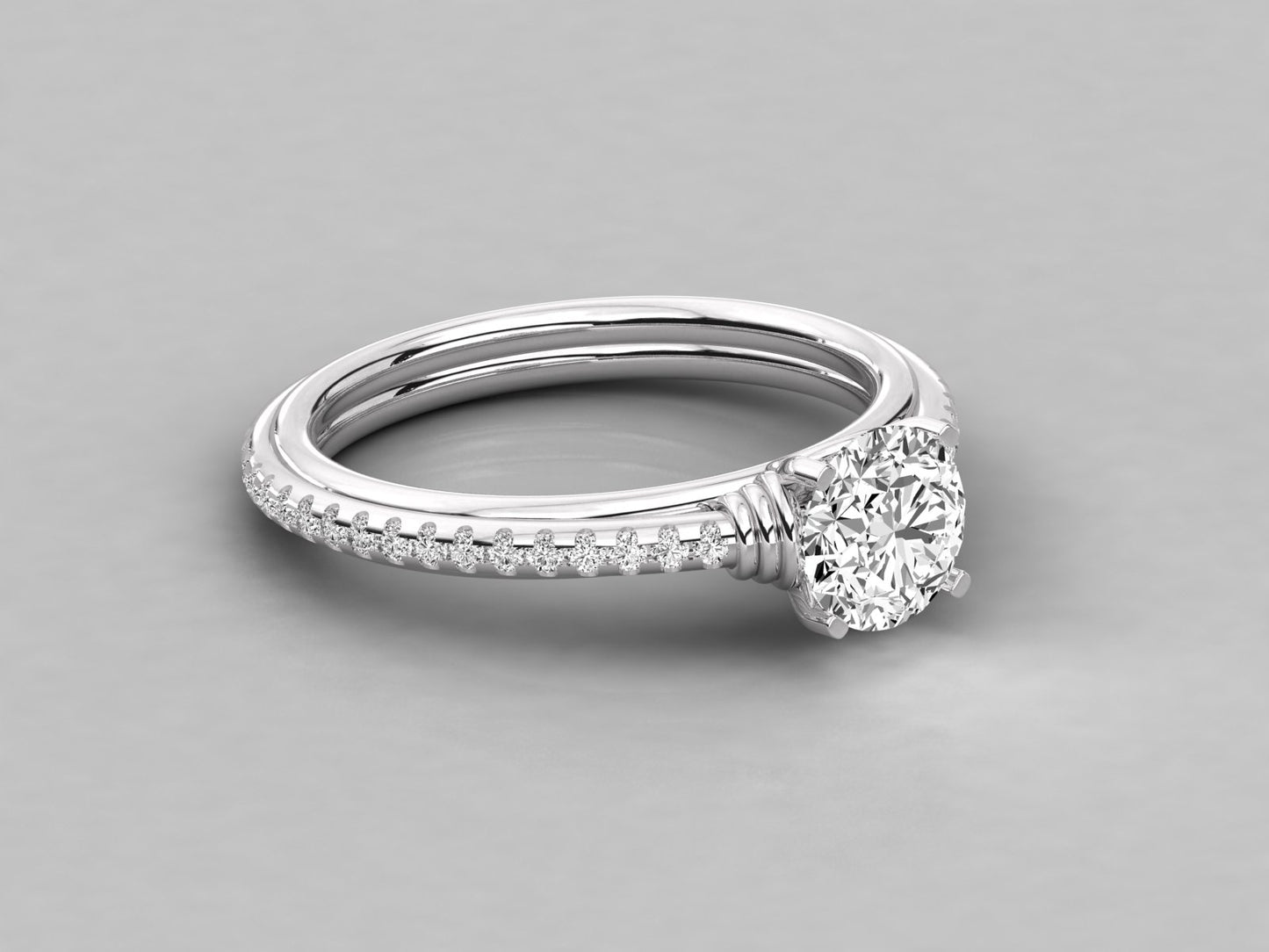 Round Midas Engagement Diamond Ring
