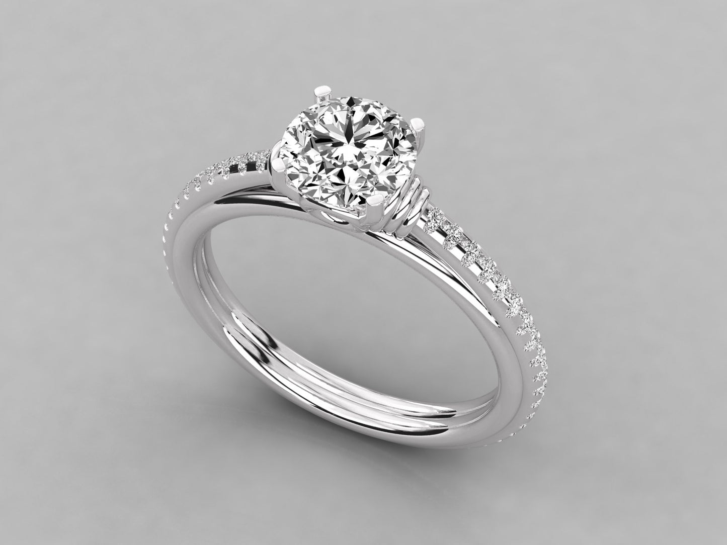 Round Midas Engagement Diamond Ring