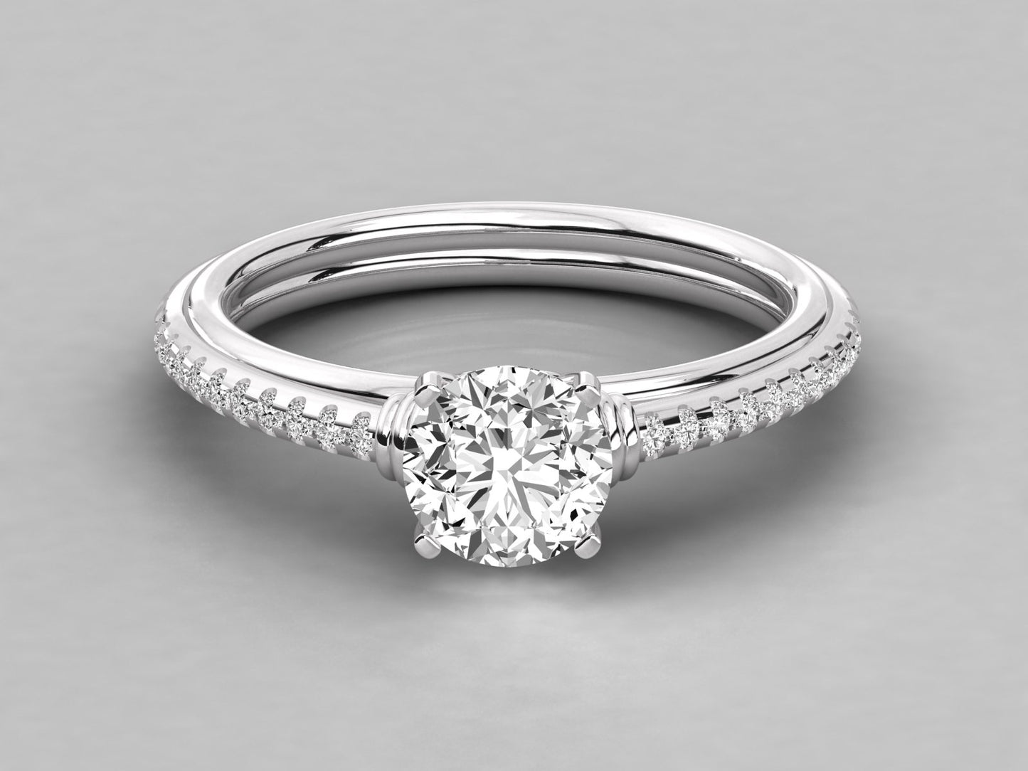 Round Midas Engagement Diamond Ring