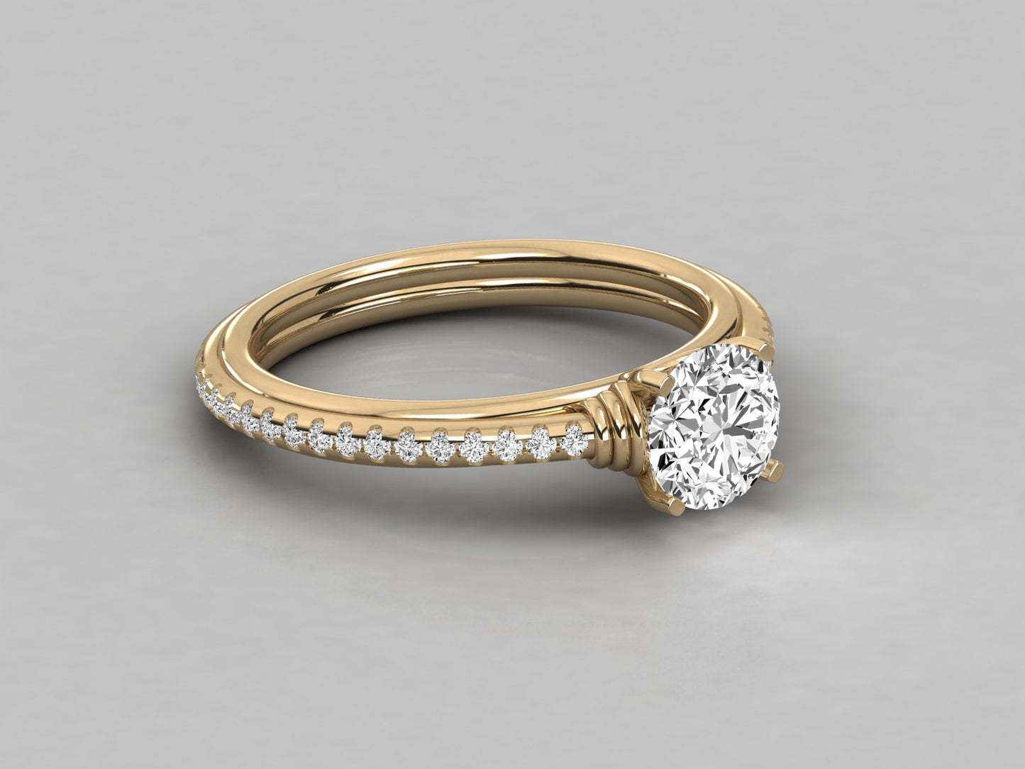 Round Midas Engagement Diamond Ring
