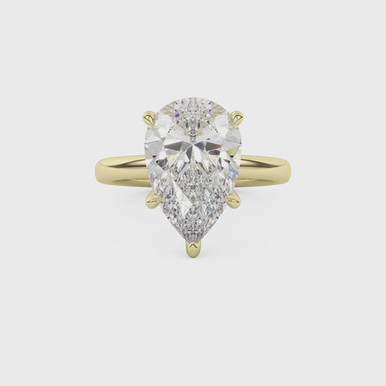 2.5ct pear diamond yellow gold wedding engagement ring MICAH JAKOB