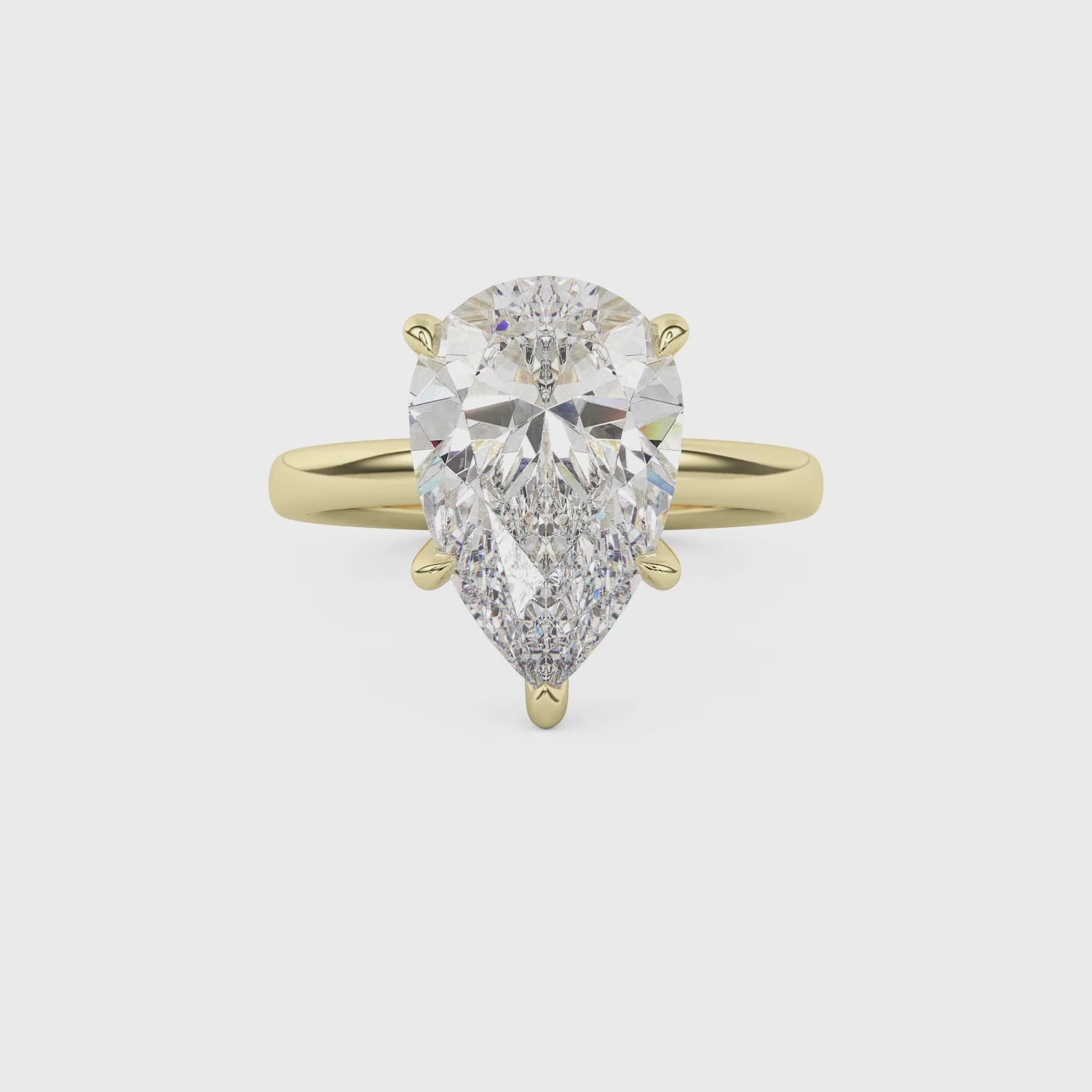 2.5ct pear diamond yellow gold wedding engagement ring MICAH JAKOB