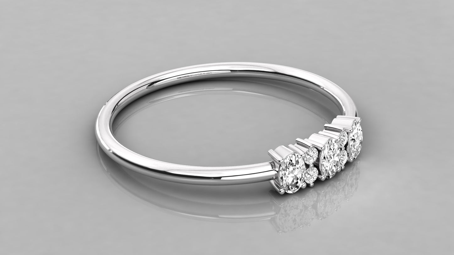Oval Accented Diamond Ring