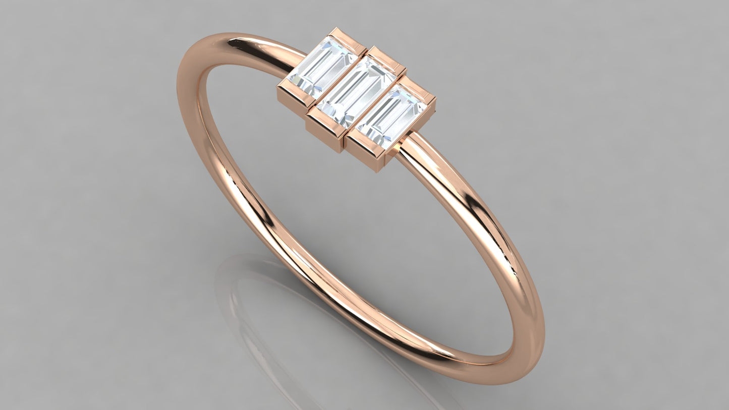 Trio Baguette Diamond Ring
