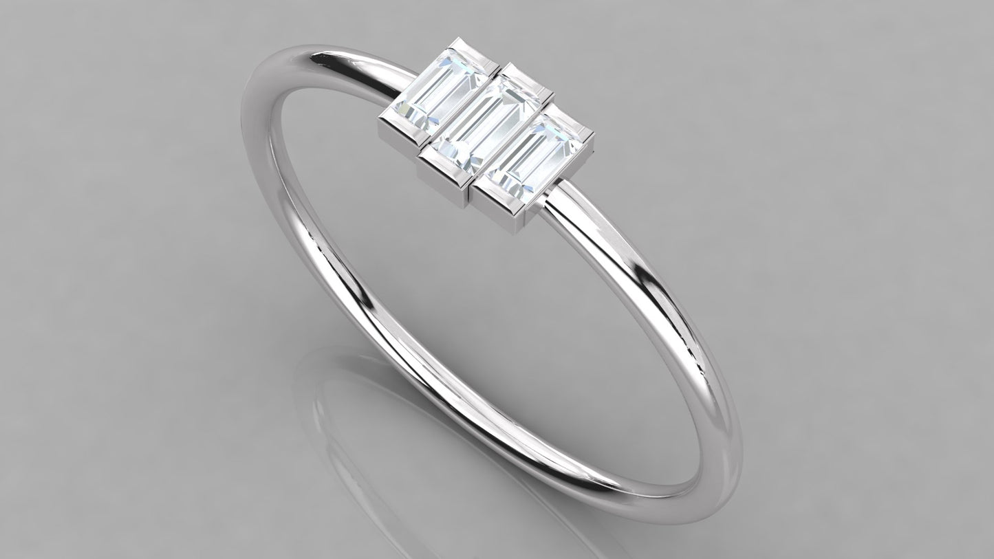 Trio Baguette Diamond Ring
